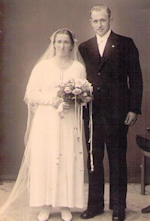 Vollund - Poulin og Jensine ved deres bryllup 1937